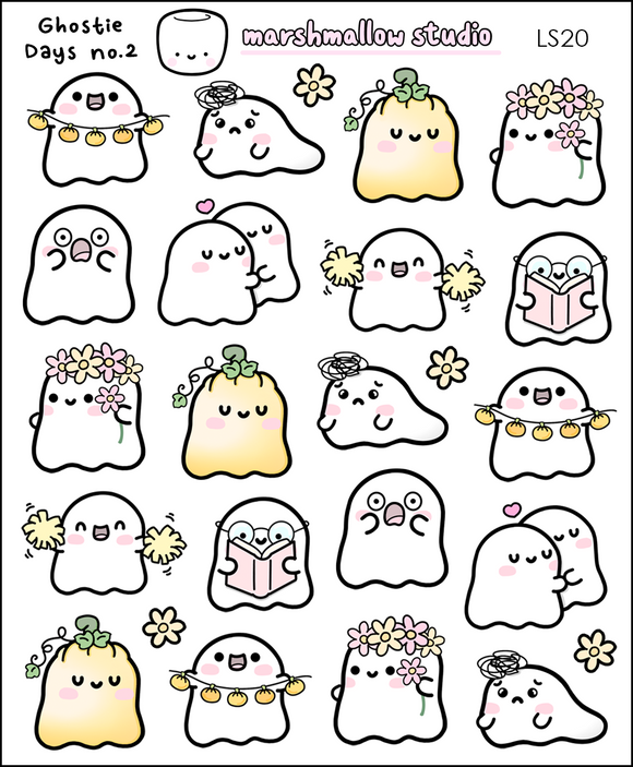 GHOSTIE DAYS NO.2 -  PLANNER STICKERS - LS20 - Marshmallow Studio