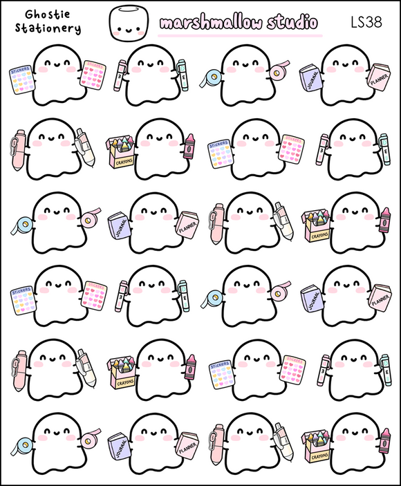 GHOSTIE STATIONERY - PLANNER STICKERS - LS38 - Marshmallow Studio
