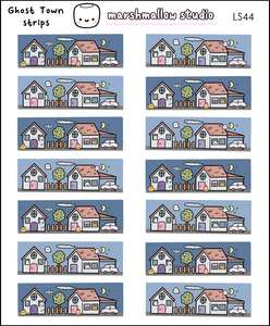 GHOST TOWN (STRIPS) - PLANNER STICKERS - LS44 - Marshmallow Studio