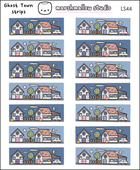 GHOST TOWN (STRIPS) - PLANNER STICKERS - LS44 - Marshmallow Studio