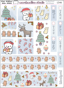 SKETCHED CHRISTMAS (MINI MALLOW / HOBO WEEKS KIT) - PLANNER STICKERS - LS46