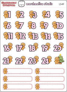 GINGERBREAD COUNTDOWN - PLANNER STICKERS - LS49