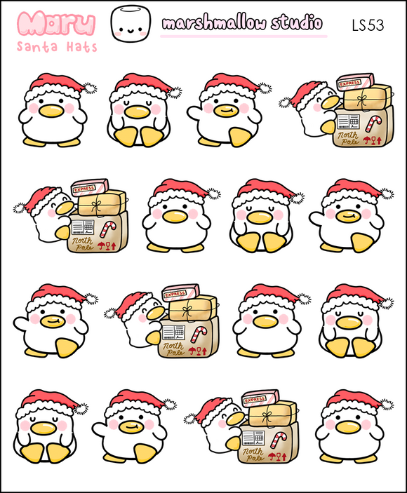 MARU & SANTA HATS - PLANNER STICKERS - LS53