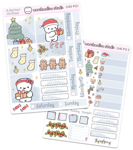SKETCHED CHRISTMAS (MALLOW PLANNER / HOBO COUSIN KIT) - PLANNER STICKERS - (2 PGS) LS45