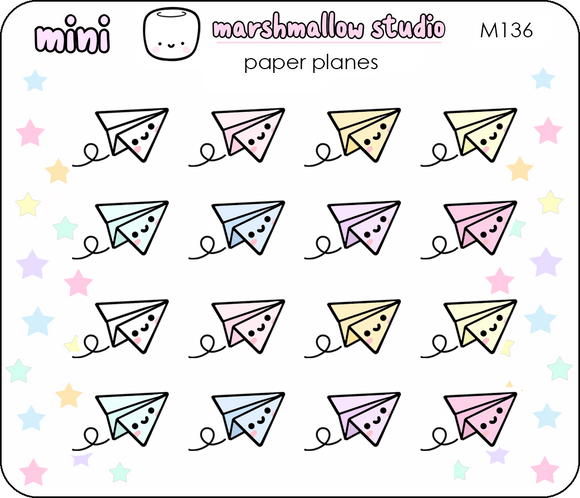 PAPER PLANES - MINI PLANNER STICKERS - M136 - Marshmallow Studio