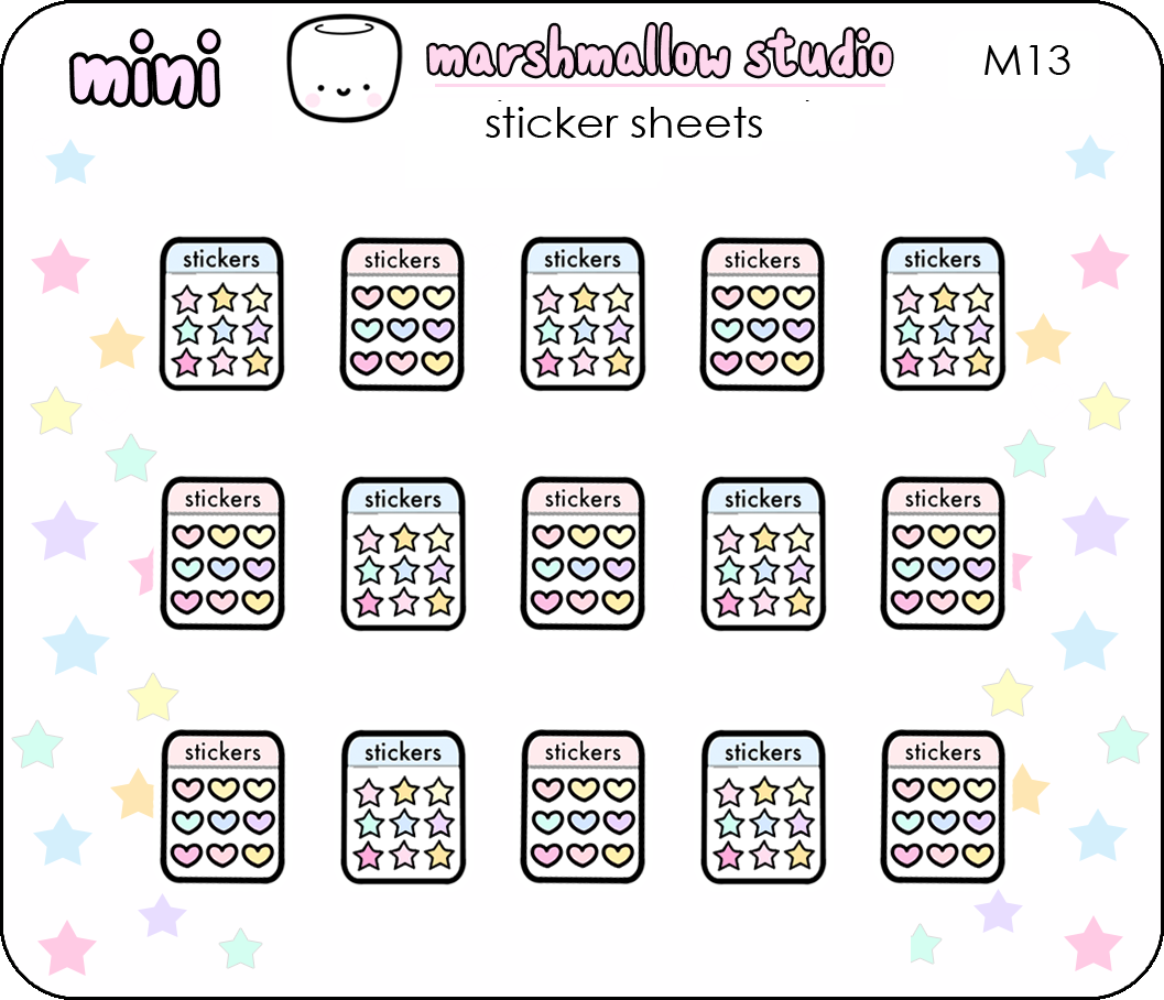 Mini Sticker Sheets MINI STICKERS - STICKER SHEETS! - M13