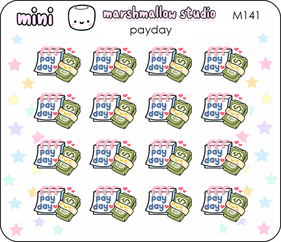 MINI STICKERS - PAY DAY - PLANNER STICKERS - M141 - Marshmallow Studio