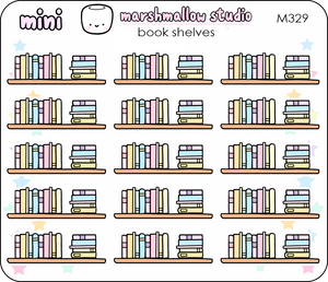 BOOK SHELVES  - MINI PLANNER STICKERS - M329 - Marshmallow Studio