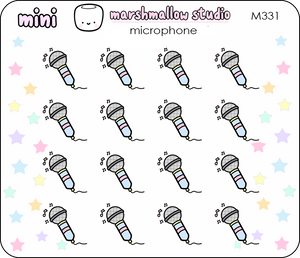 MICROPHONE - MINI PLANNER STICKERS - M331 - Marshmallow Studio