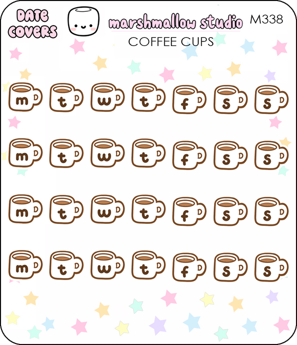 MIN DATE COVERS - COFFEE CUPS - M338 - Marshmallow Studio