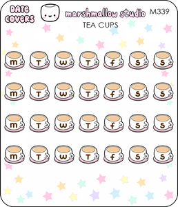 MIN DATE COVERS - TEA CUPS - M339 - Marshmallow Studio