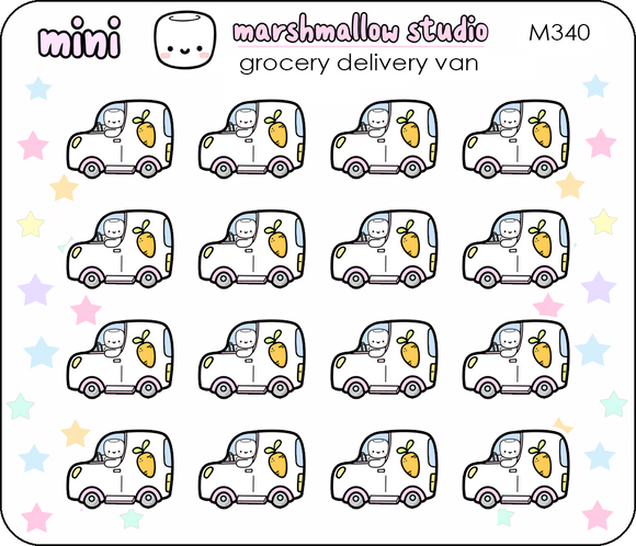 MINI STICKERS - GROCERY DELIVERY VAN - M340 - Marshmallow Studio