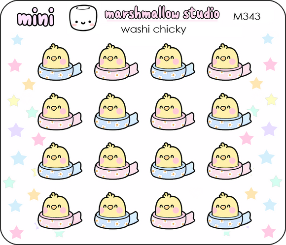 MINI STICKERS - WASHI CHICKY - M343 - Marshmallow Studio