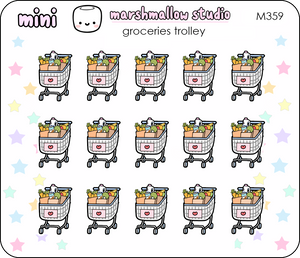 MINI STICKERS - GROCERIES TROLLEY - M359 - Marshmallow Studio