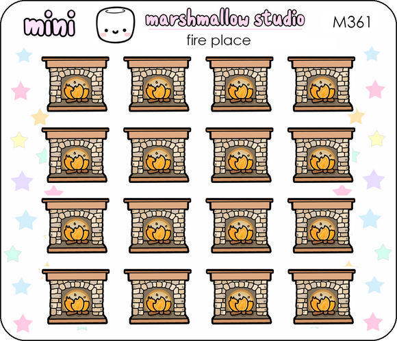 MINI STICKERS - FIREPLACE - M361 - Marshmallow Studio