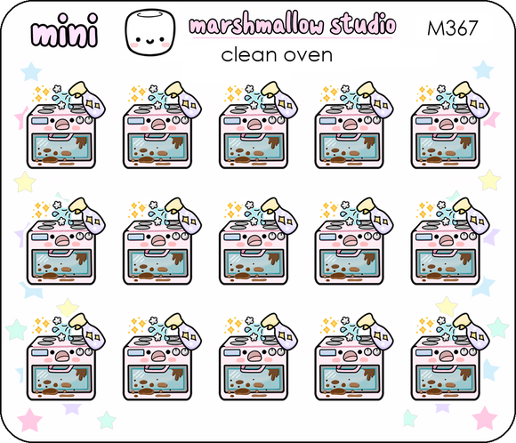 MINI STICKERS - CLEAN OVEN - PLANNER STICKERS - M367 - Marshmallow Studio