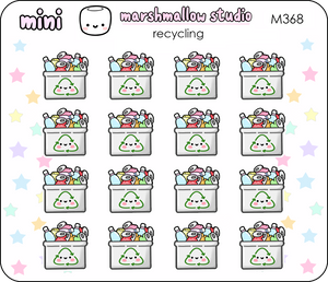 MINI STICKERS - RECYCLING - PLANNER STICKERS - M368 - Marshmallow Studio