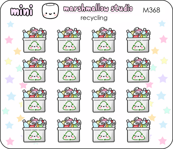 MINI STICKERS - RECYCLING - PLANNER STICKERS - M368 - Marshmallow Studio