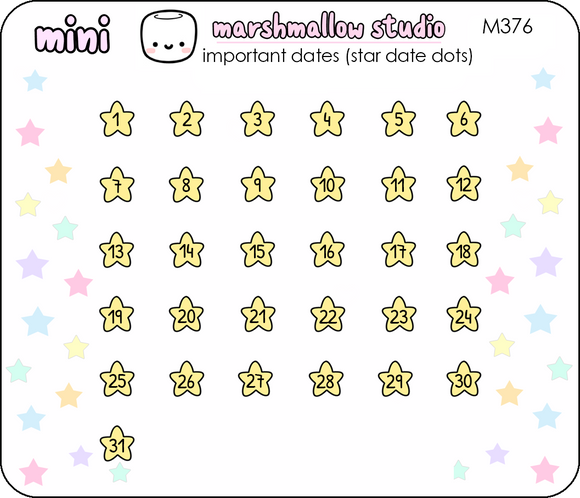 MINI STICKERS - STAR DATE DOTS NEUTRAL - M376