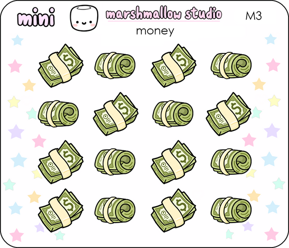 MINI STICKERS - MONEY - PLANNER STICKERS - M3 - Marshmallow Studio