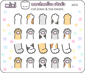 CAT PAWS - MINI PLANNER STICKERS - M76 - Marshmallow Studio