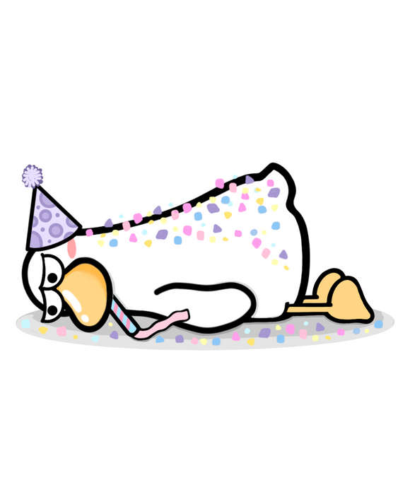 DIGITAL DOWNLOAD - PARTY POOPED FLAT DUCK - Marshmallow Studio