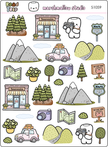 ROAD TRIP SAMPLER - PLANNER STICKERS - S1059 - Marshmallow Studio