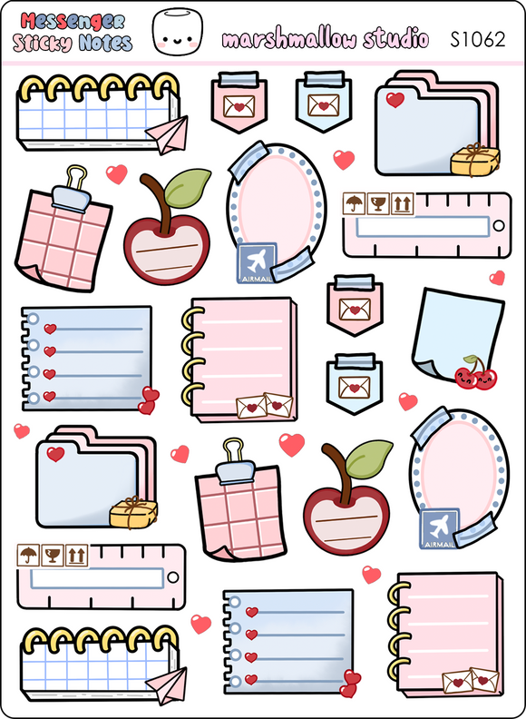 MESSENGER STICKY NOTES - PLANNER STICKERS - S1062 - Marshmallow Studio