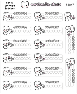 COCOA - EXERCISE TRACKERS - PLANNER STICKERS - S1067 - Marshmallow Studio