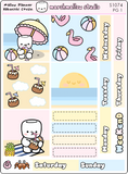 MALLOW PLANNER / HOBO COUSIN - WEEKLY KIT - SUMMER 2025 - PLANNER STICKERS - (2 PG) S1074 - Marshmallow Studio