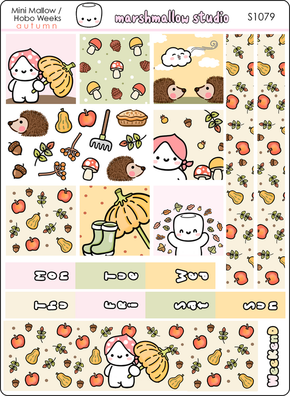 MINI MALLOW / HOBO WEEKS KIT - AUTUMN 2025 - PLANNER STICKERS - S1079 - Marshmallow Studio