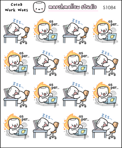 COCOA - WORK WOES - PLANNER STICKERS - S1084 - Marshmallow Studio