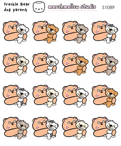 FRECKLE BEAR - DOG PARENT - PLANNER STICKERS - S1089 - Marshmallow Studio