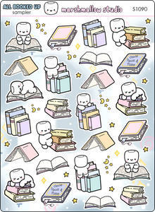 ALL BOOKED UP - SAMPLER - PLANNER STICKERS - S1090 - Marshmallow Studio