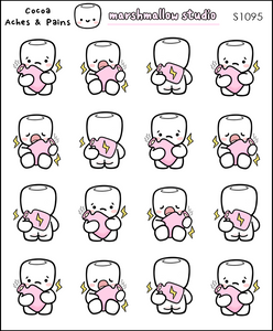 COCOA - ACHES & PAINS - PLANNER STICKERS - S1095 - Marshmallow Studio