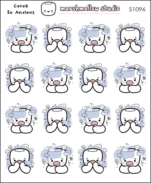 COCOA - SO ANXIOUS - PLANNER STICKERS - S1096 - Marshmallow Studio