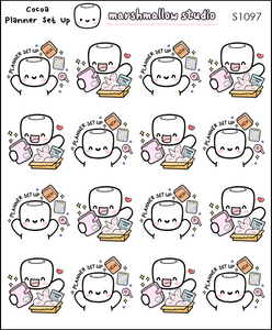 COCOA - PLANNER SET UP! - PLANNER STICKERS - S1097 - Marshmallow Studio