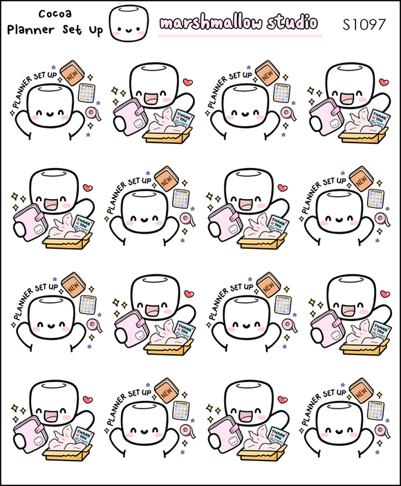 COCOA - PLANNER SET UP! - PLANNER STICKERS - S1097 - Marshmallow Studio