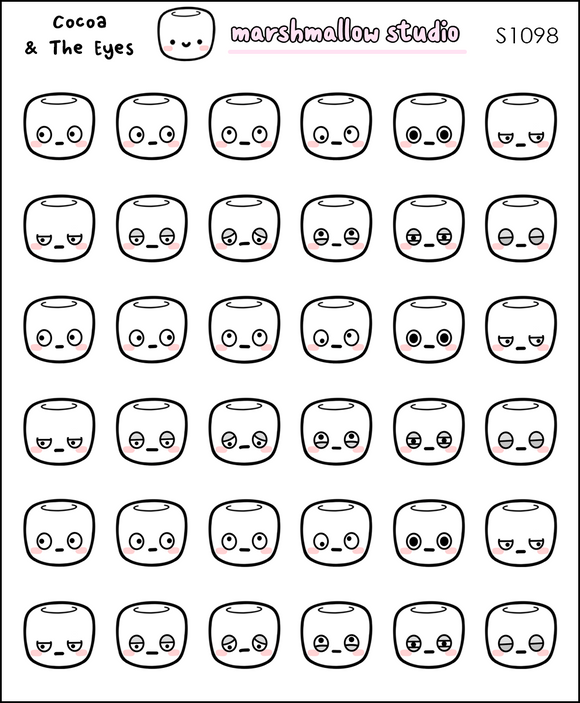 COCOA AND THE EYES... - PLANNER STICKERS - S1098 - Marshmallow Studio
