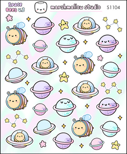 SPACE BEES V.2 - PLANNER STICKERS - S1104 - Marshmallow Studio