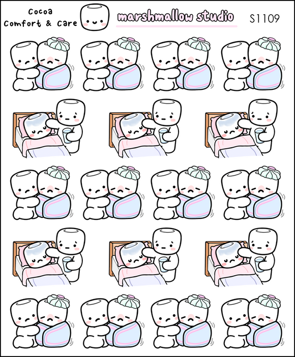 COCOA - COMFORT & CARE - PLANNER STICKERS - S1109 - Marshmallow Studio