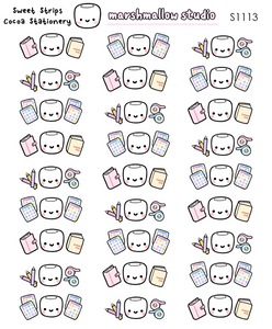 SWEET STRIPS - COCOA STATIONERY - PLANNER STICKERS - S1113 - Marshmallow Studio