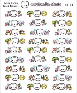SWEET STRIPS - COCOA SEASONS - PLANNER STICKERS - S1114 - Marshmallow Studio