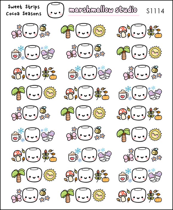 SWEET STRIPS - COCOA SEASONS - PLANNER STICKERS - S1114 - Marshmallow Studio