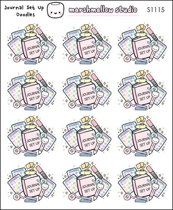 JOURNAL SET UP - PLANNER STICKERS - S1115 - Marshmallow Studio