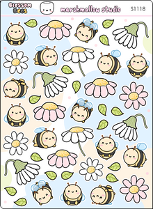 BLOSSOM BEES - PLANNER STICKERS - S1118 - Marshmallow Studio