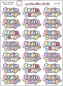 DECO WORDS - BRAIN DUMP - PLANNER STICKERS - S1120 - Marshmallow Studio