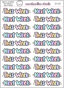 DECO WORDS - THIS WEEK / NEXT WEEK - PLANNER STICKERS - S1121 - Marshmallow Studio