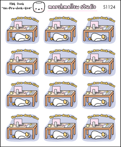 FLAT DUCK - "UN-PRO-DUCK-TIVE" - PLANNER STICKERS - S1124