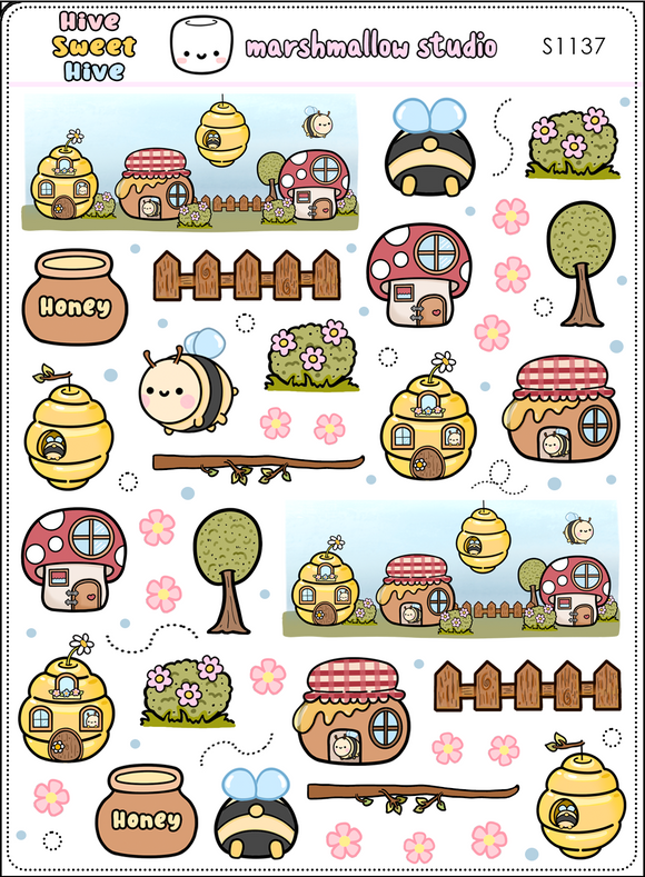 HIVE SWEET HIVE STICKER SAMPLER  - S1137
